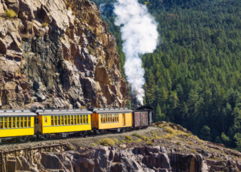 Train on a cliff edge